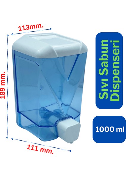 Plastik Şeffaf Sıvı Sabun Dispenseri 1000 Ml.