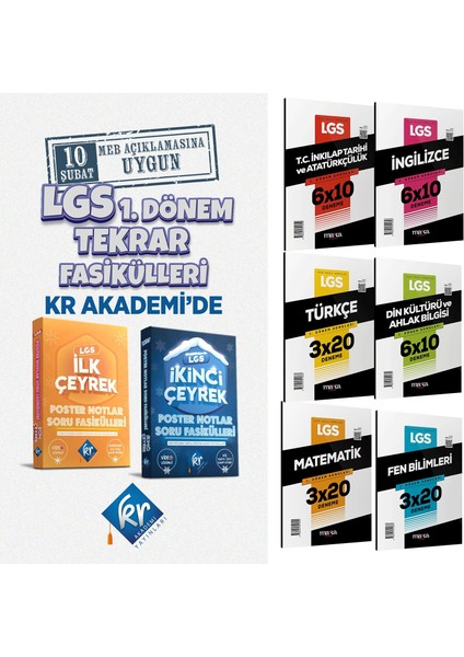 2023 LGS 1. Dönem Deneme Paketi ve Kr LGS 1.çeyrek 2.çeyrek Fasikülleri Seti