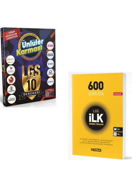 Ünlüler Karması 8. Sınıf LGS 1. Dönem 10 Deneme ve Hız Yayınları LGS 600 Soruda İlk Dönem Tekrarı