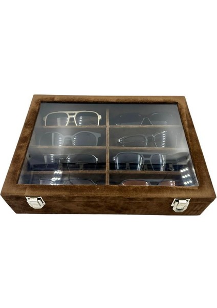 Richbox 8'li Gözlük Kutusu Alcantara Süet Kahve indirimleri
