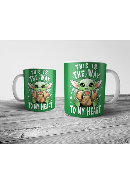 Mandalorian Baby Yoda Grogu This Is The Way - Sevgili Kupa Bardak Model 1