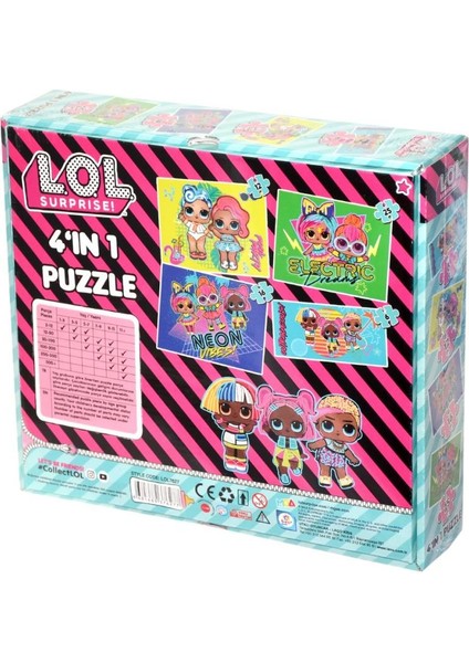 LOL7627 Laço Kids L.o.l. 4'ü1 Kutuda Puzzle / 6+12+16+25 Parça Puzzle