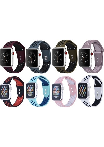 Apple Watch 1 2 3 4 5 6 7 8 Se 42/44/45/49MM Uyumlu Delikli Spor Kordon Kayış