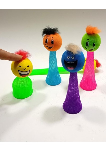 3 Renk Işıkla Fırlayan Suratlar Bas Fırlat Zıp Zıp Oyuncak Emoji Toplar Süper Zevkli Işık Show
