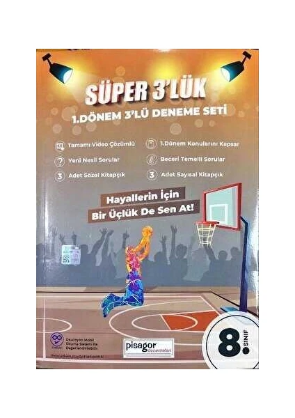 8. Sınıf Süper 3`lük Pisagor 1. Dönem Deneme Seti