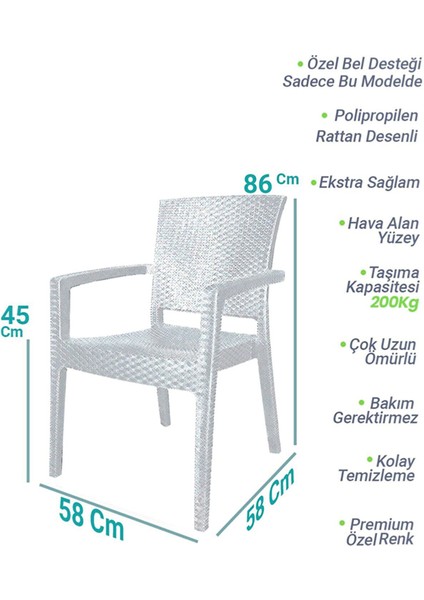 Rattan MAsa Takımı 70X100 Camsız Masa 4 Adet Rattan Sandalye Seti Bahçe Balkon Teras Takımı