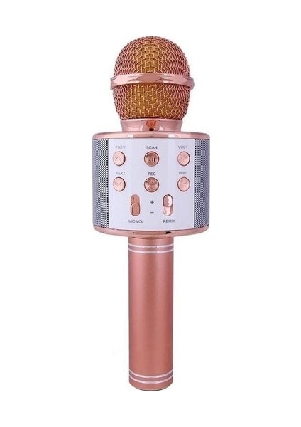 Çocuk Yetişkin Bluetoothlu Karaoke Mikrofon Aynı Zamanda Hoparlör Aux Hafıza Kart Girişli