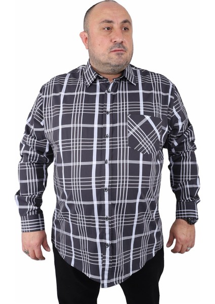 Mocgrande Büyük Beden Erkek Cepli Gömlek Milagro 23370 Siyah