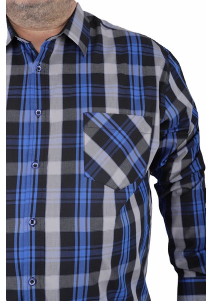 Mocgrande Büyük Beden Erkek Cepli Gömlek Viento 23368 Saks modelleri