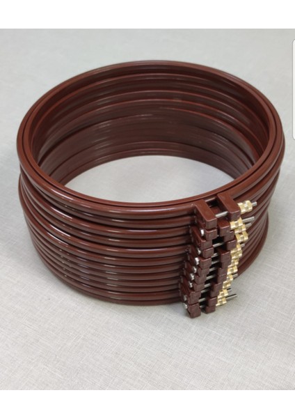 19 cm 12 Adet Vidali Plastik Nakış Kasnak Oval Kenarlı