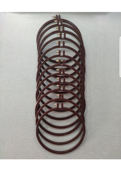 25 cm 12 Adet Vidali Plastik Nakış Kasnak Oval Kenarlı