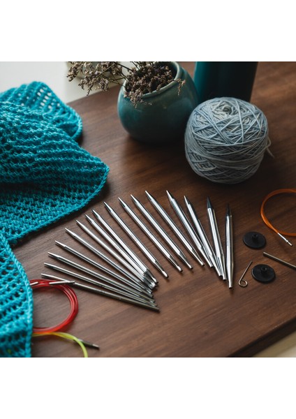 Balım Örgü Evi Knitpro Nova Metal Deluxe Değiştirilebilir Misinalı Şiş Seti