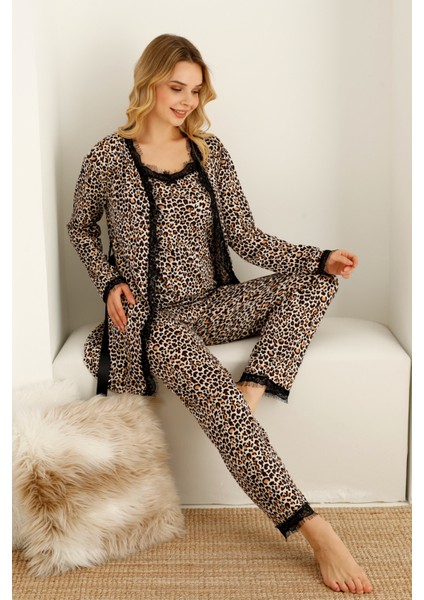 Sabahlıklıklı 3 Parça Çeyizlik Kutulu Kadın Pijama Takımı- Dantelli Kutulu Kadın Pijama- Geniş Beden Aralığı modelleri