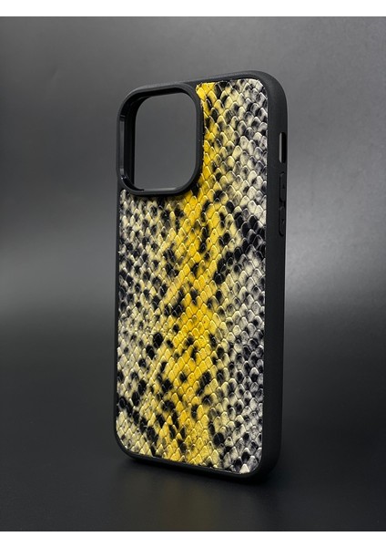 iPhone14 Pro Max Kılıf Multi Snake Desenli Hakiki Deri Kılıf