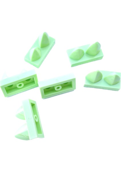 Orijinal Parçalar - Yellowish Green Tile, Modified 1 x 2 With 2 Teeth Vertical (6 Parça)