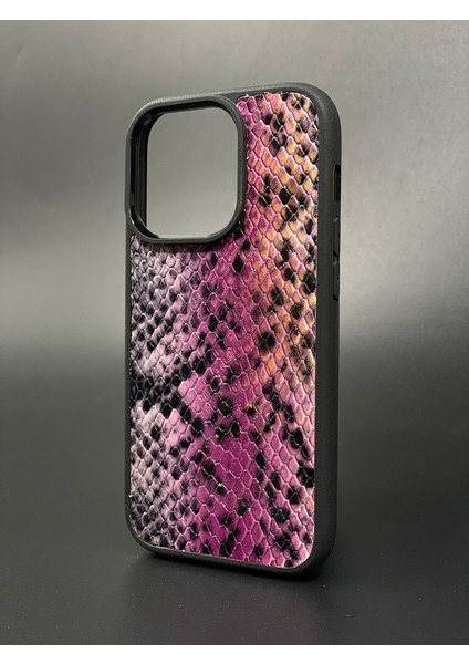iPhone14 Pro Kılıf Hakiki Deri Desenli Telefon Kılıfı
