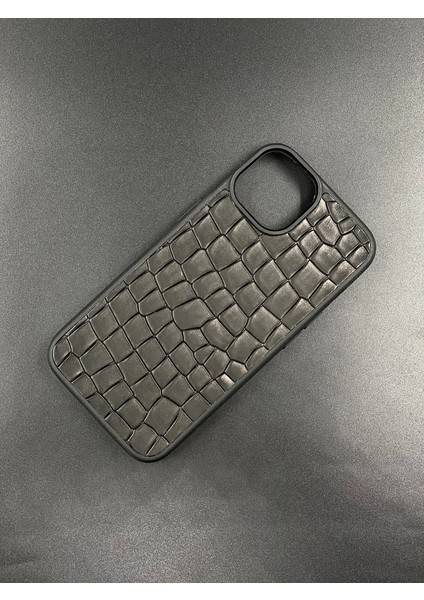 iPhone14 Kılıf Desenli Hakiki Deri Telefon Kılıfı