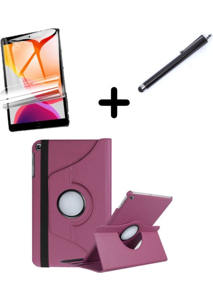 Samsung Galaxy Tab A8 10.5 SM-X200 X205 X207 Kılıf Dönen Tablet Kilifi Ekran Koruyucu+Kalem