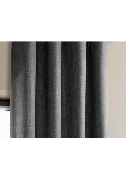 Taç Antrasit Keten Karartma Blackout Fon Perde, 1/2 Seyrek Pile, Tek Kanat, 50 x 260 cm indirimleri