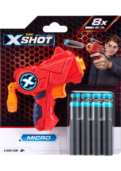 X-Shot Micro (8 Dartlı) Kırmızı