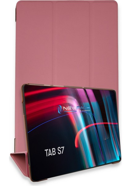 Bilişim Aksesuar Samsung Galaxy T870 Tab S7 11 Kılıf Tablet Smart Kılıf - Pembe