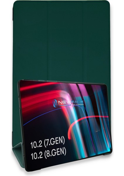 iPad 10.2 (8.nesil) Kılıf Tablet Smart Kılıf - Koyu Yeşil