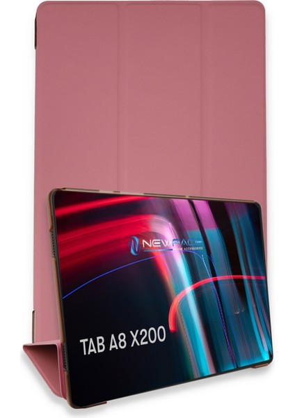 Bilişim Aksesuar Samsung Galaxy X200 Tab A8 10.5 Kılıf Tablet Smart Kılıf - Pembe