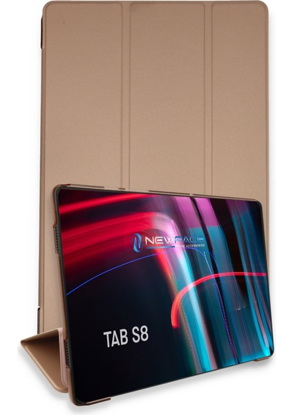 Samsung Galaxy X700 Tab S8 11 Kılıf Tablet Smart Kılıf - Rose Gold