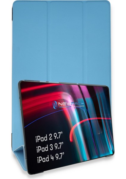 iPad 2 9.7 Kılıf Tablet Smart Kılıf - Mavi