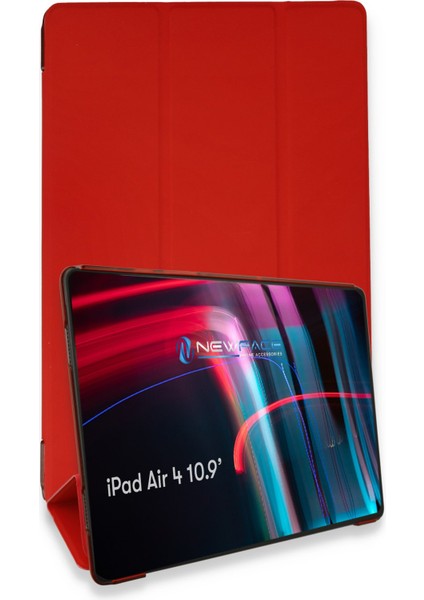 Happycase iPad Air 4 10.9 Kılıf Tablet Smart Kılıf - Kırmızı