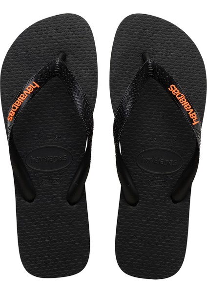 Havanias Logo Filete BlackBlack Begonia Turuncu Siyah Erkek Terlik 4108555-9456