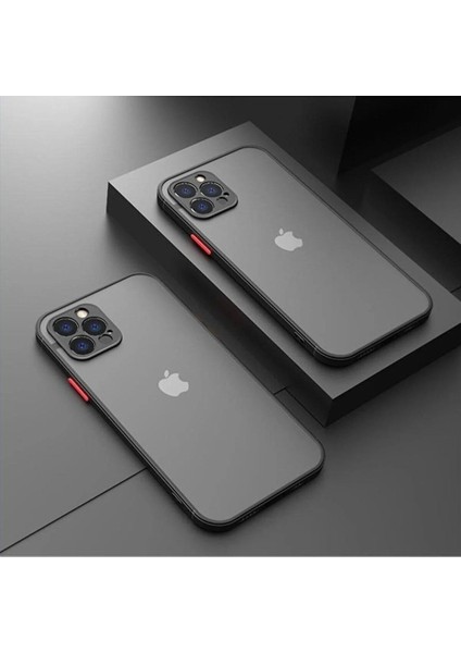 Apple iPhone 13 Pro Max Uyumlu Kamera Korumalı Arkası Buzlu Şeffaf Hux Silikon Uyumlu Kılıf