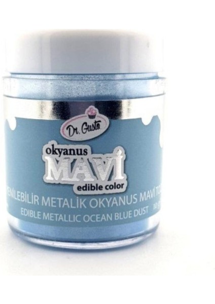 Yenilebilir Okyanus Mavi Metalik Toz Sim Boya 10 gr