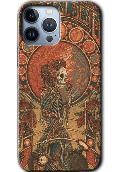 Apple iPhone 13 Pro Kılıf Hd Desen Baskılı Arka Kapak + Mat Kobra Cam - Iskelet Aşk