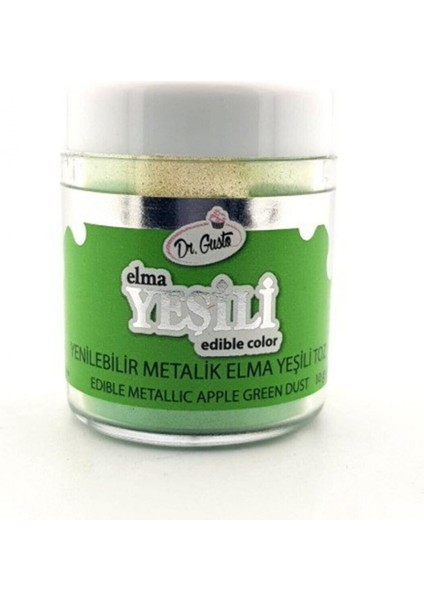 Yenilebilir Elma Yeşili Metalik Toz Sim Boya 10 gr