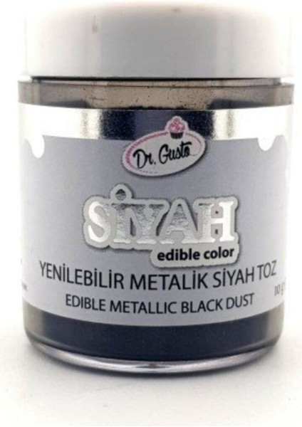 Yenilebilir Siyah Metalik Toz Sim Boya 10 gr