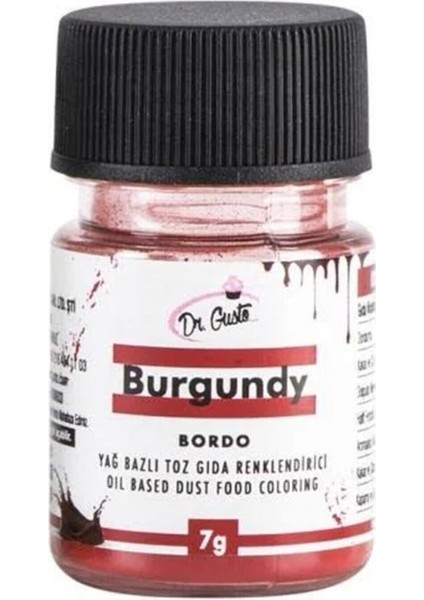Yağ Bazlı Toz Çikolata Boyası Bordo 7 gr