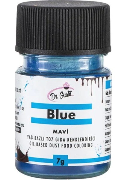 Yağ Bazlı Toz Çikolata Boyası Mavi 7 gr