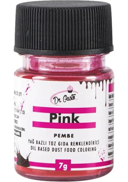 Yağ Bazlı Toz Çikolata Boyası Pembe 7 gr