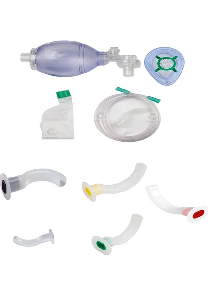 Pvc Ambu Seti Yetişkin Suni Solunum Maskesi + 5 Adet Yetişkin Airway