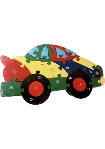 Harfleri ve Sayıları Öğreniyorum Eğitici Araba Puzzle