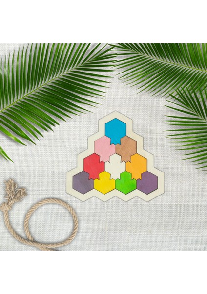 Ahşap Nar Figürlü 10 Parçalı Puzzle
