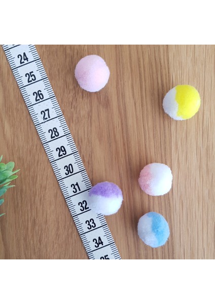 Sarı-beyaz peluş ponpon, 1.5 cm 50 adet fiyatları