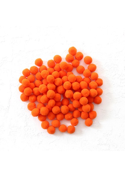 Peluş ponpon, 1.5 cm 50 adet Turuncu