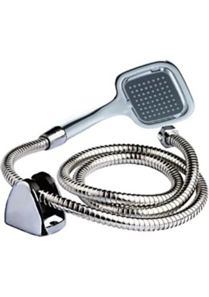 Siyah Kare Banyo Duş Seti Hortum Mafsal Ve Başlık Set Duş Başlığı