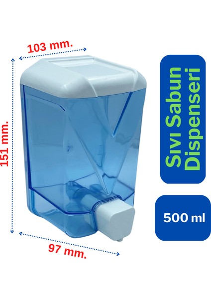 Plastik Şeffaf Sıvı Sabun Dispenseri 500 Ml.