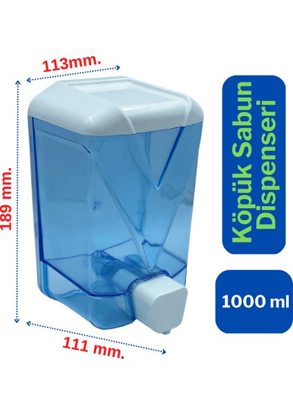 Plastik Şeffaf Köpük Sabun Dispenseri 1000 Ml.