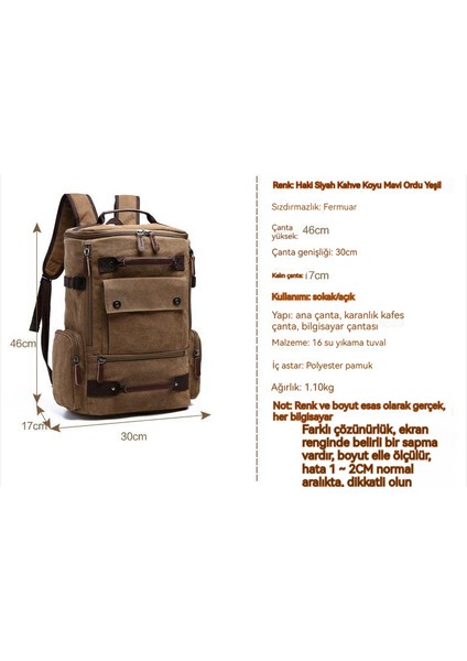 Erkek Tuval Sırt Çantası (Yurt Dışından) modelleri