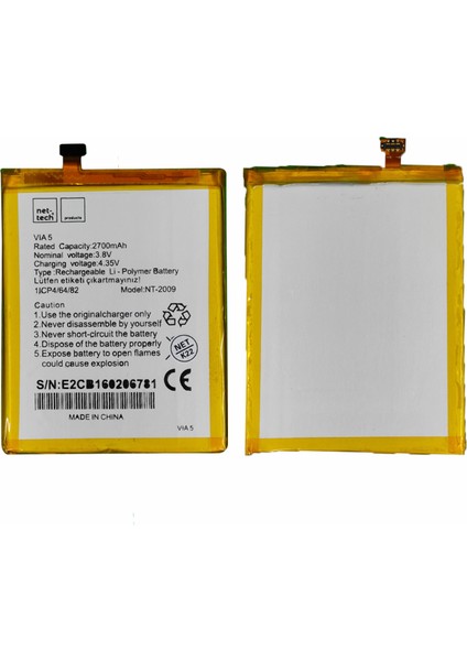 Casper Via V5 Uyumlu Nettech NT-93118 Batarya