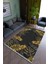 Salon Halısı Modern Altın Gri Yolluk Kaymaz Yuvarlak Oval Kesme Ince Yıkanabilir Halı 1